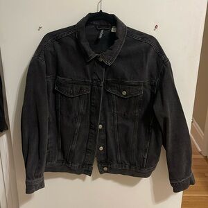 Black H&M oversized denim jacket